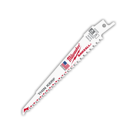 Milwaukee 6" 5 TPI SAWZALL Blade for Wood with Nails Bulk 100 48-01-7035 | 6 in Blade Length