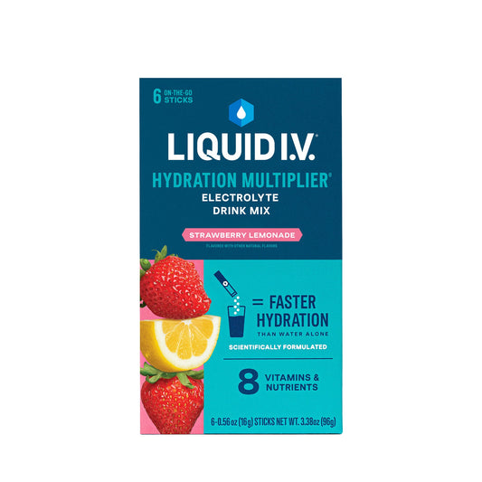 Liquid I.V. Hydration Multiplier Strawberry Lemonade electrolyte drink mix stick pack, 0.56 oz