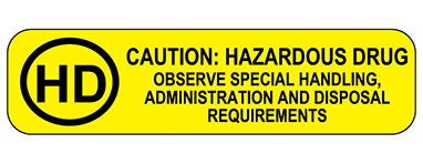 Indeed Pre-Printed Label Caution Label Yellow Paper Caution Hazardous Drug Black Biohazard