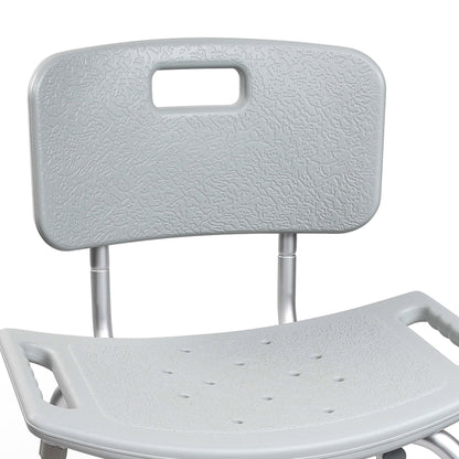 McKesson Removable Back Aluminum Bath Bench, 15.5 – 19.5 Inch, Gray
