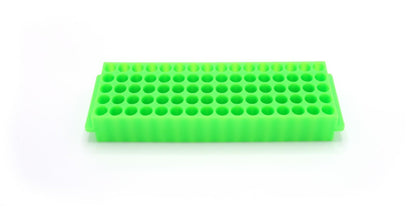 Heathrow Scientific 80-Well Microtube Rack, 1.5/2.0 mL, Pack of 5 — Green, HS29025C