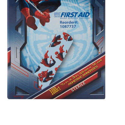 American White Cross Stat Strip Adhesive Strip, Spider-Man Design