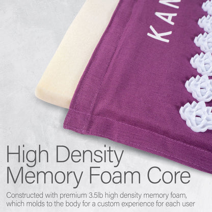 Kanjo Memory Foam Acupressure Mat Set, Purple