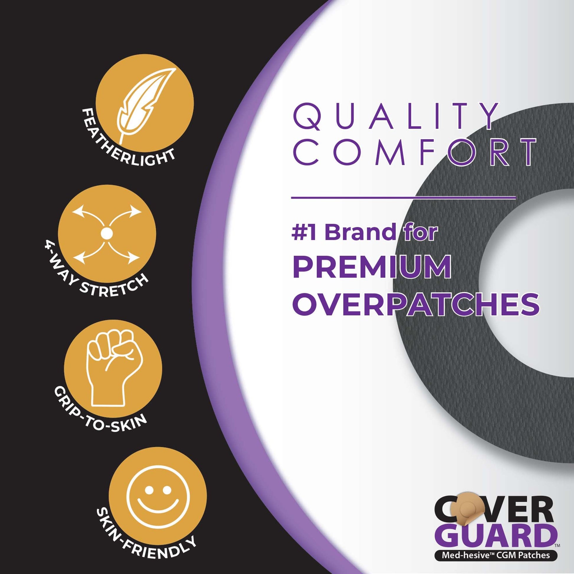 Cover Guard Sensor Overpatch Black For Dexcom G7