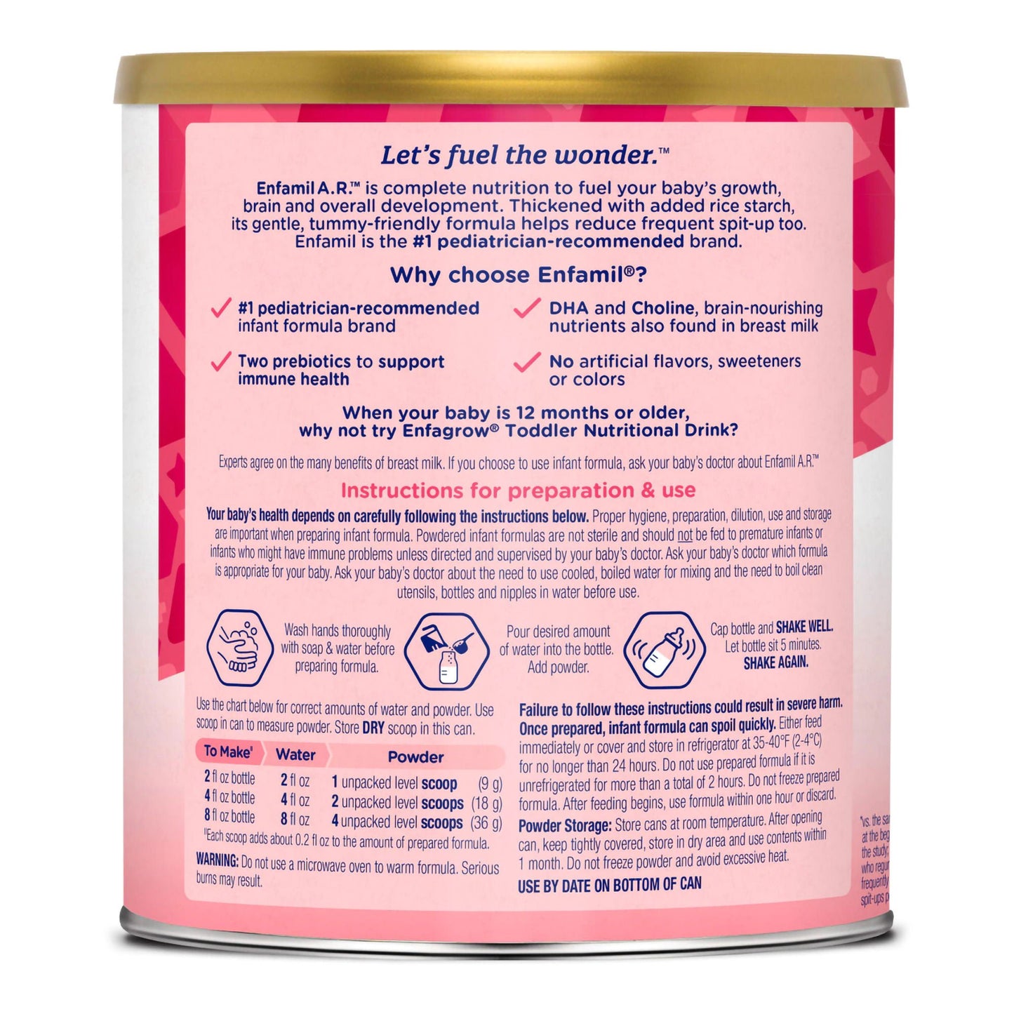 Enfamil A.R. Infant Formula Unflavored Can Powder Added Rice Spit Up