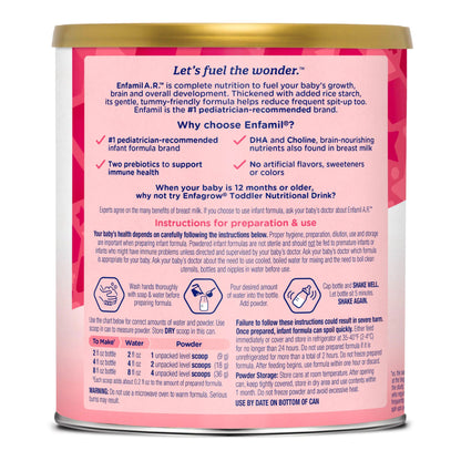 Enfamil A.R. Infant Formula Unflavored Can Powder Added Rice Spit Up