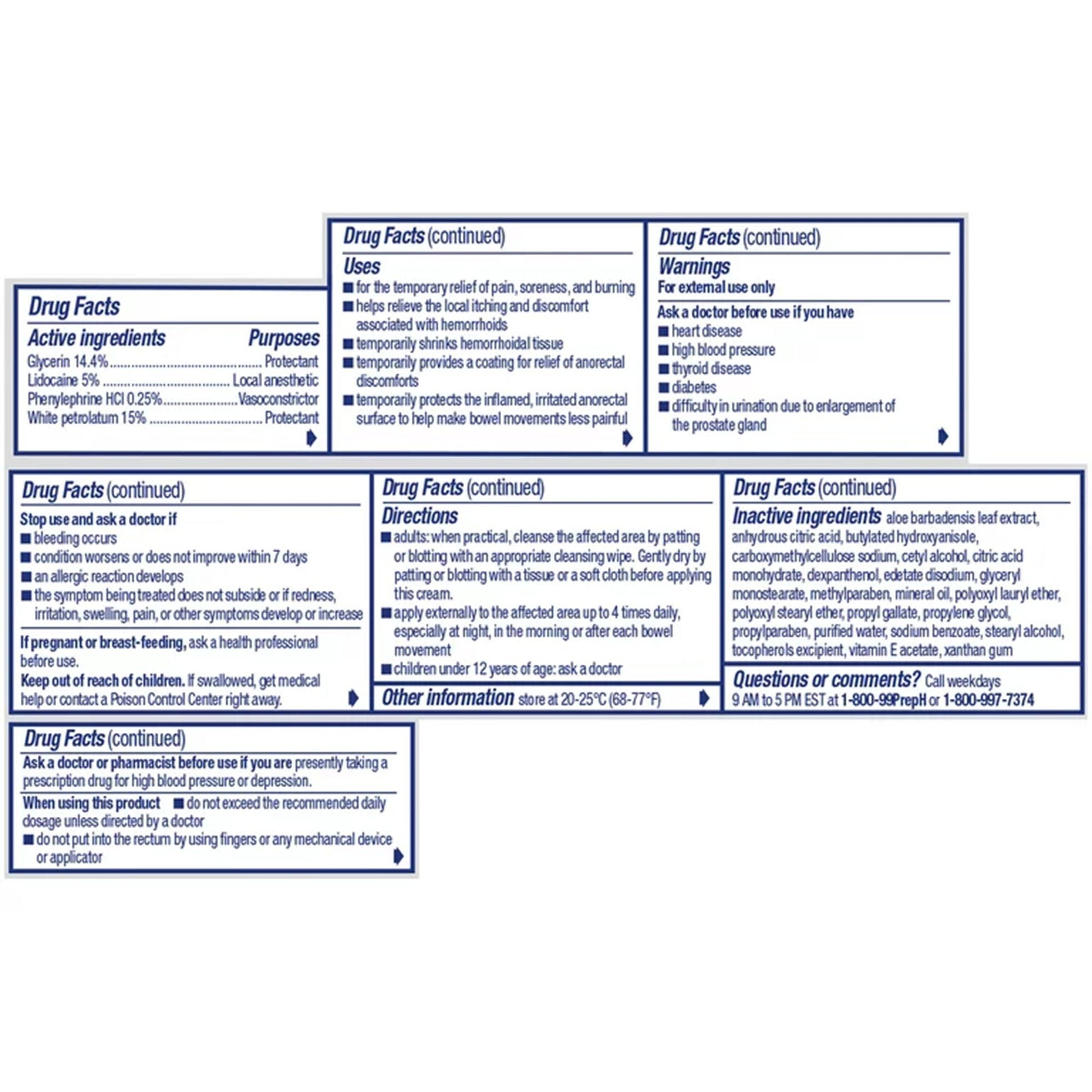 Preparation H Hemorrhoidal Cream Rapid Relief, tube
