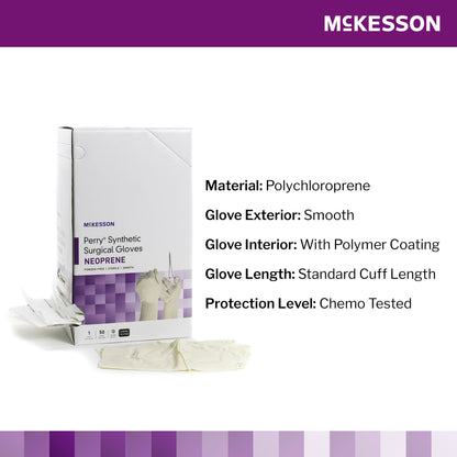 Sterile McKesson Perry® Synthetic Surgical Gloves Polychloroprene Surgical Gloves, Cream - view 7