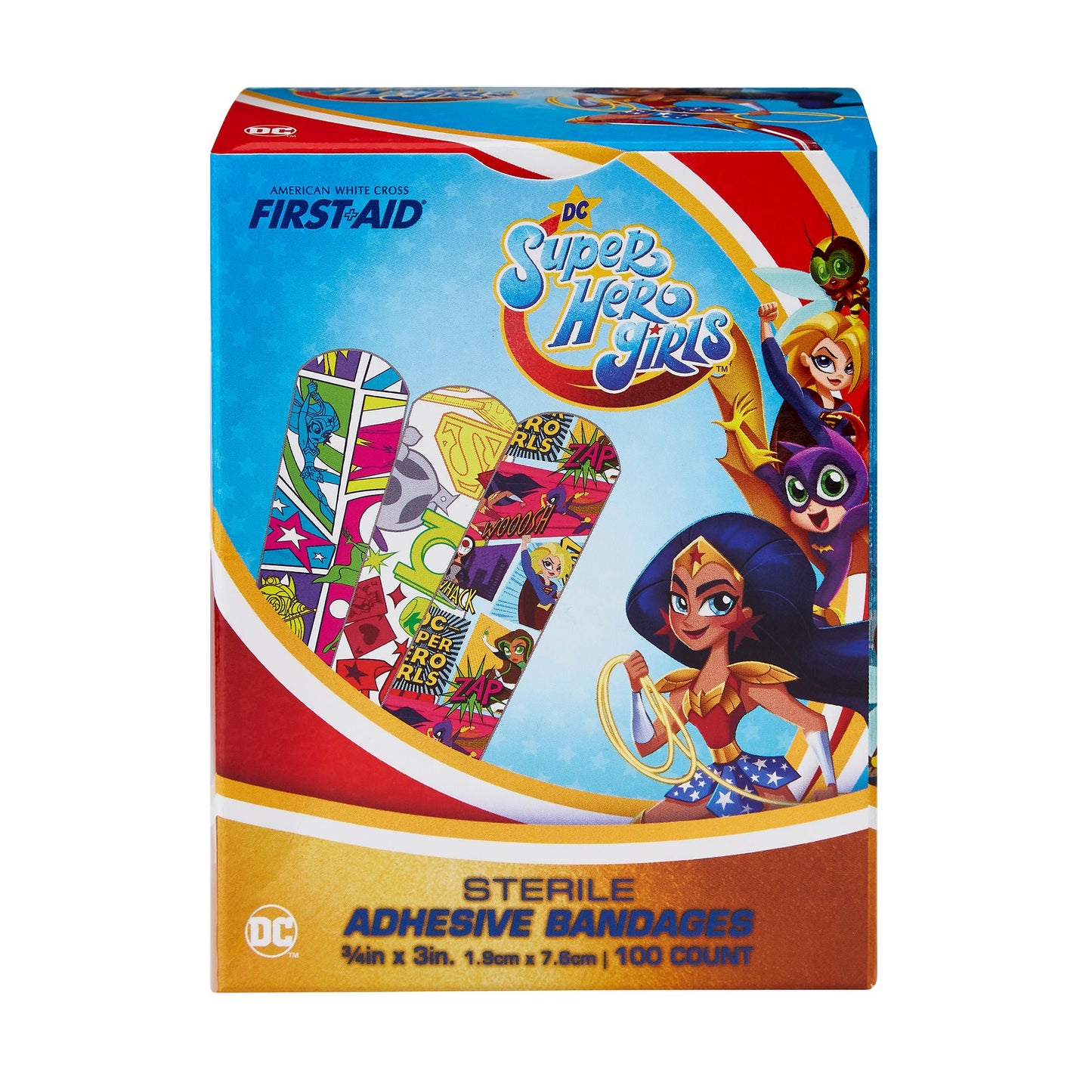 American® White Cross First Aid DC Super Hero Girls Kid Design Adhesive Strips