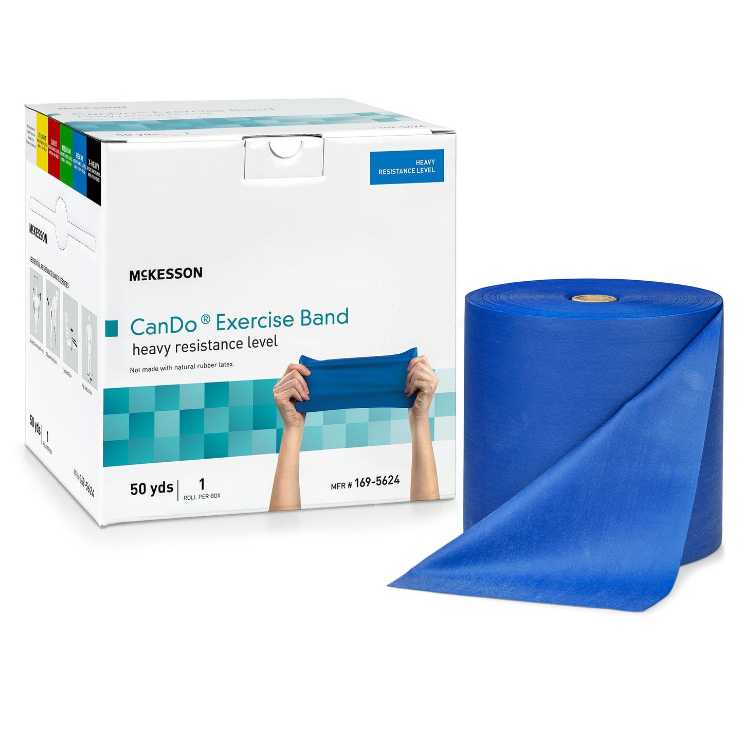 McKesson Exercise Resistance Band, Blue, Heavy Resistance