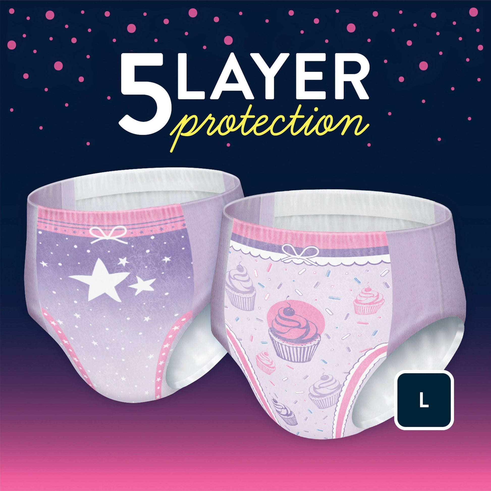 Goodnites® Heavy Absorbency Nighttime Underwear, for Girls 68 – 95 lbs.