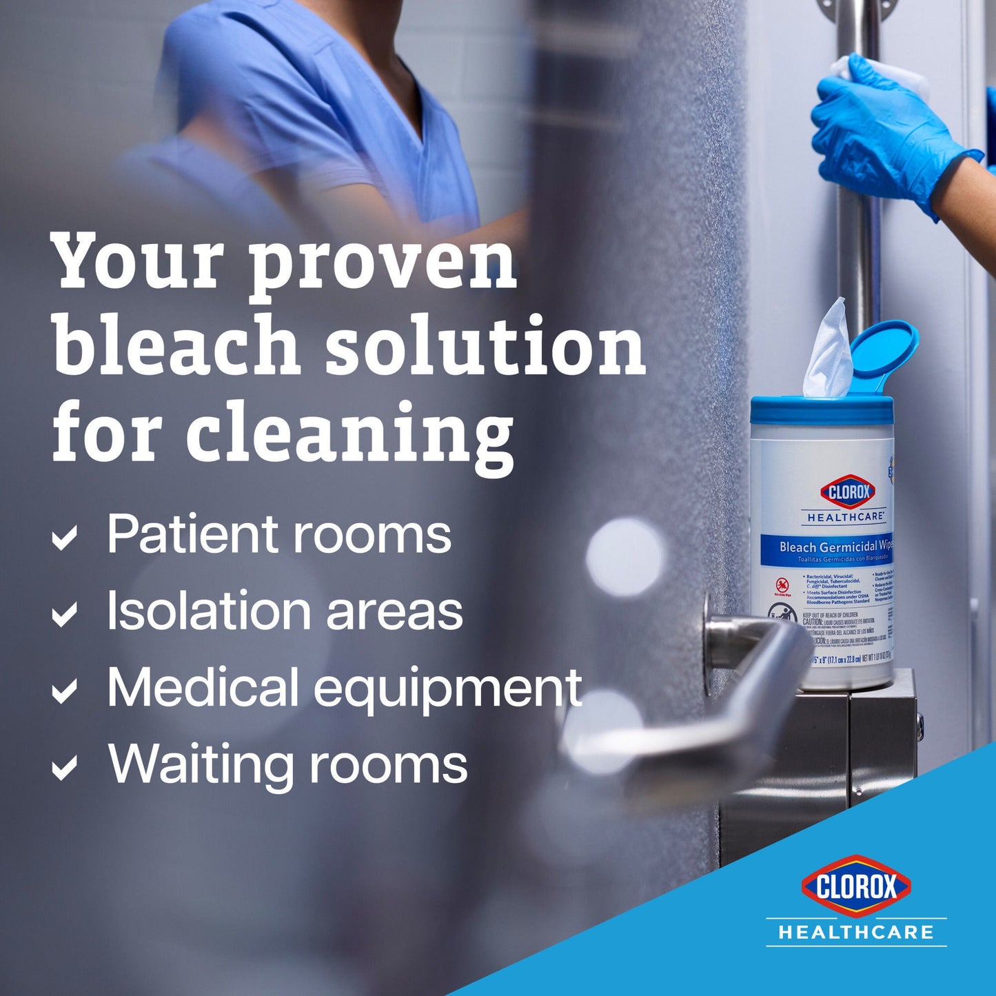 Clorox Healthcare® Bleach Germicidal Wipes, Refill Pouch, .