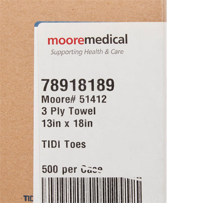 McKesson Nonsterile White / Blue Cartoon Toes Procedure Towel