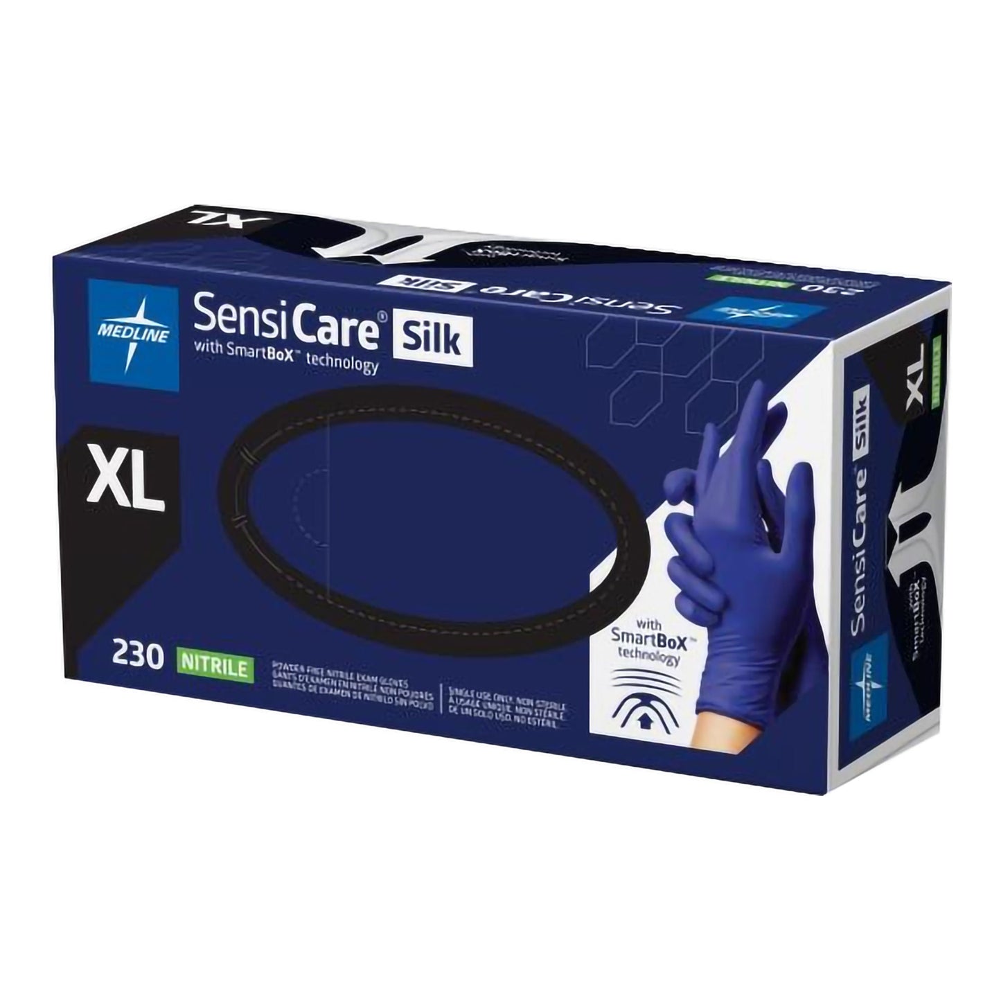 SensiCare® Silk Nitrile Exam Gloves, Dark Blue - view 6