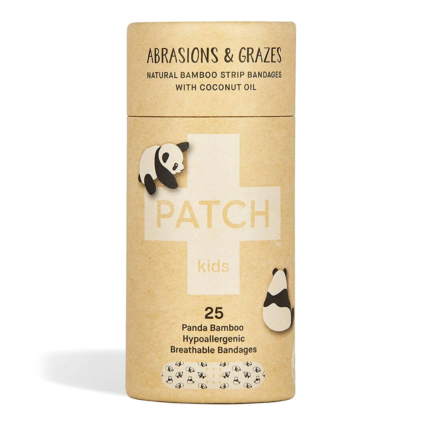 Patch™ Kids (Panda Design) Adhesive Strip with Coconut Oil, ¾ x