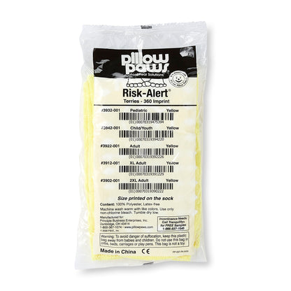 Pillow Paws® Risk Alert® Terries™ Slipper Socks, Extra Large, Pale Yellow