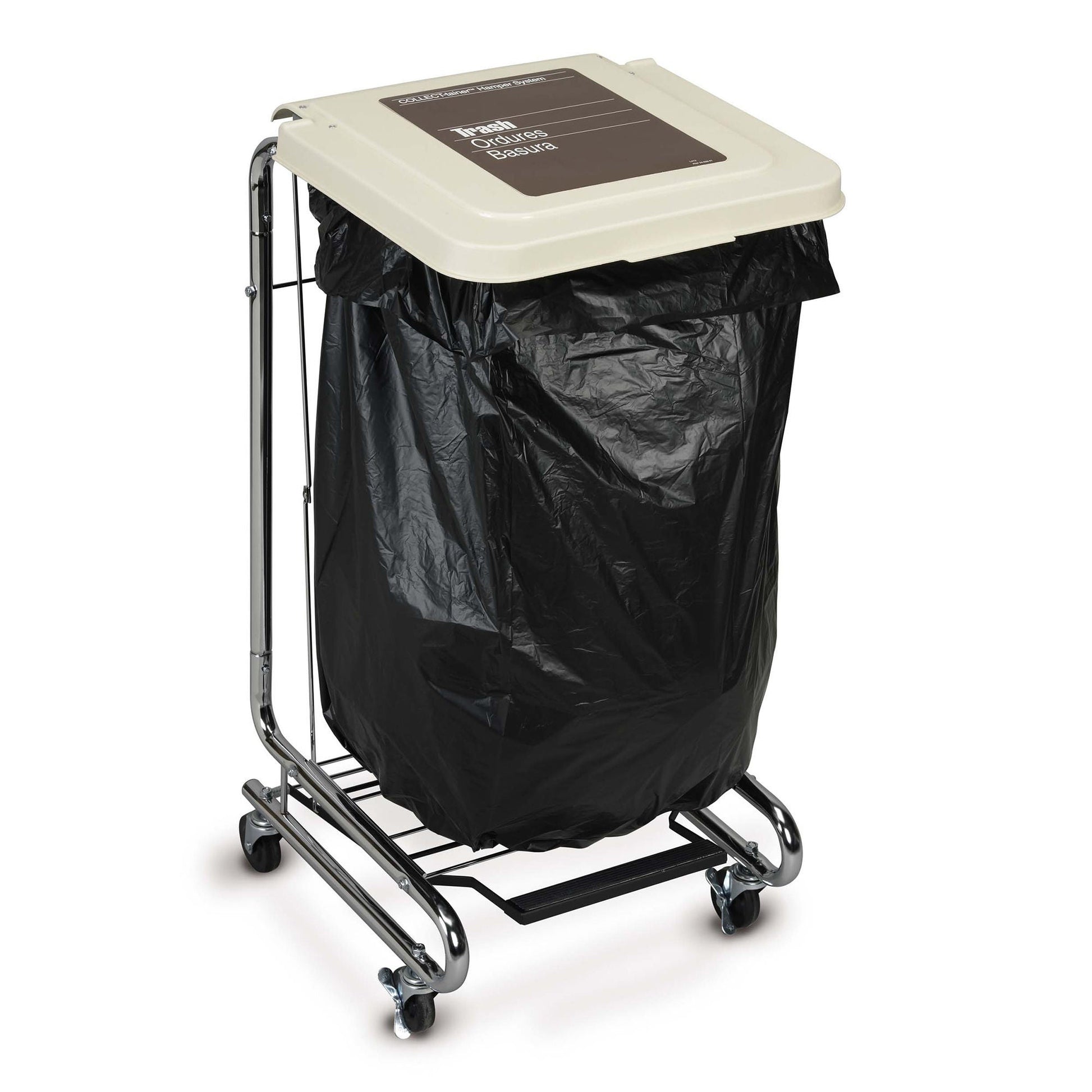 Premier Hamper Stand Rolling Square 30 to Foot Pedal Self-Closing Lid