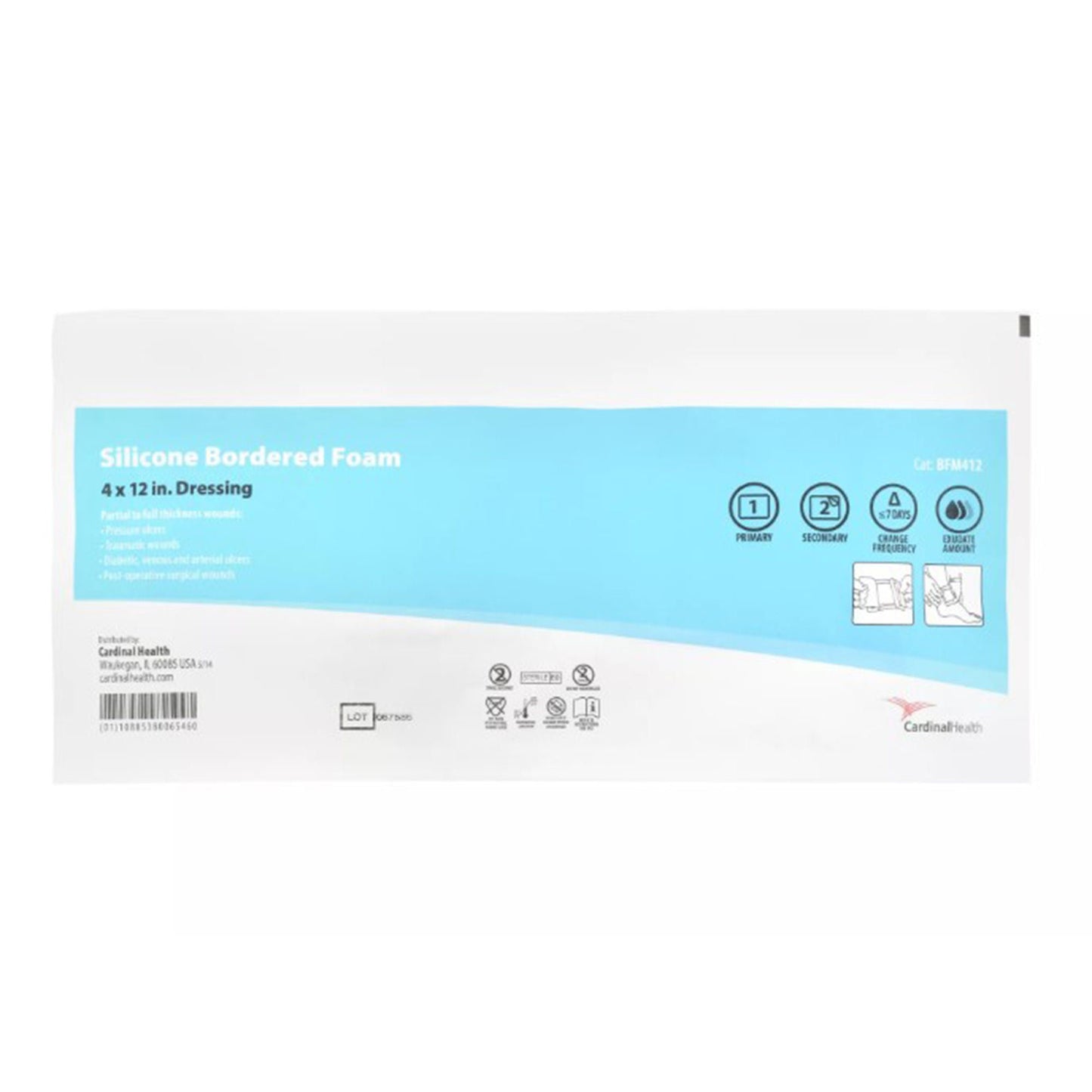 Kendall 5-Layer Foam Dressing With Border Film Backing Silicone Adhesive Rectangle