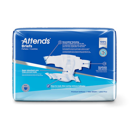 Attends® Briefs, Adult, Heavy Absorbency, Disposable, White