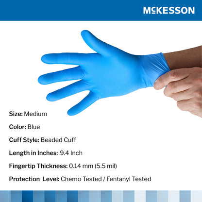 McKesson Confiderm® 6.8C Nitrile Exam Gloves, Blue - view 7