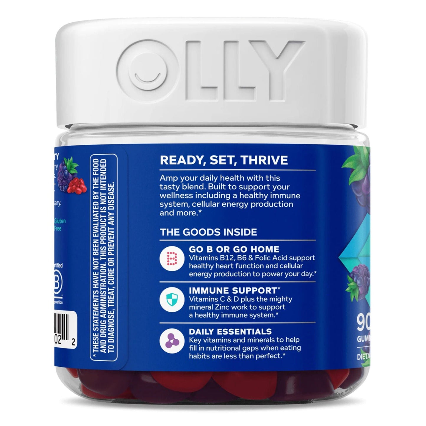 Olly The Perfect Men's Multi Gummies, Blackberry Blitz