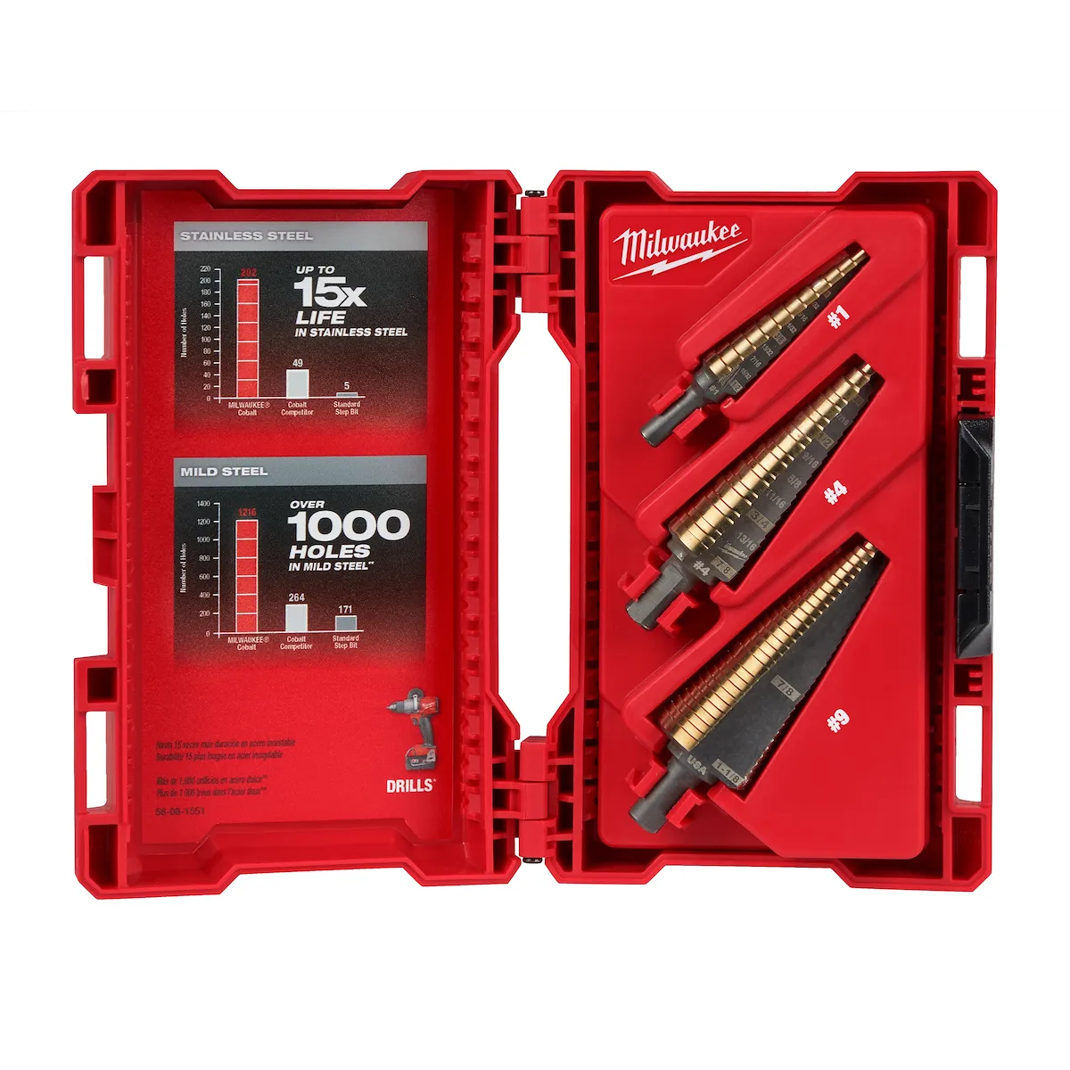 Milwaukee Cobalt Step Bit Kit (3PC) 48-89-9291 | 3-Piece