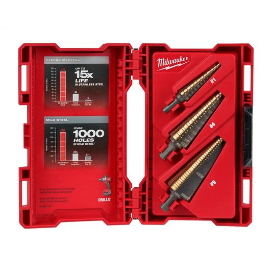 Milwaukee Cobalt Step Bit Kit (3PC) 48-89-9291 | 3-Piece