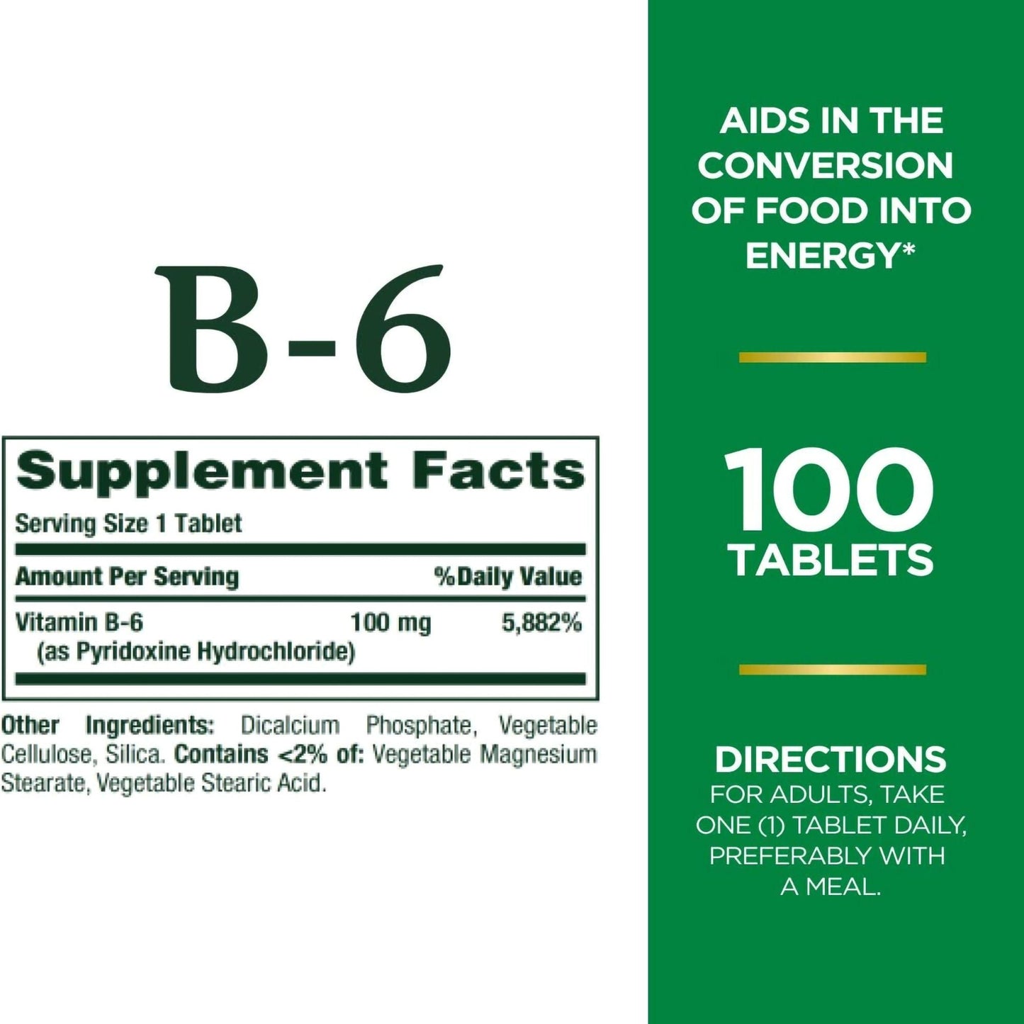Nature's Bounty® Vitamin B-6 100 mg Tablets