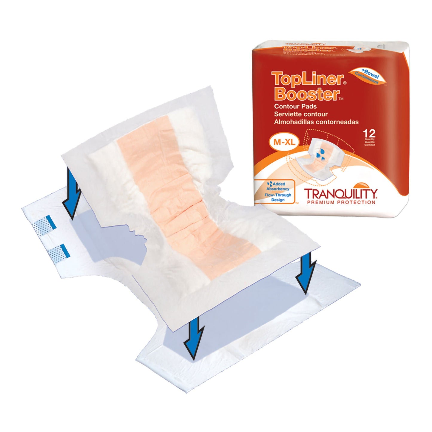 Tranquility® Top Liner® Added Absorbency Incontinence Booster Pad 13½ x 21½ Inch