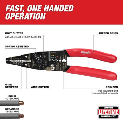 Milwaukee Multi-Purpose Wire Stripper with Crimper 48-22-6579 | Steel
