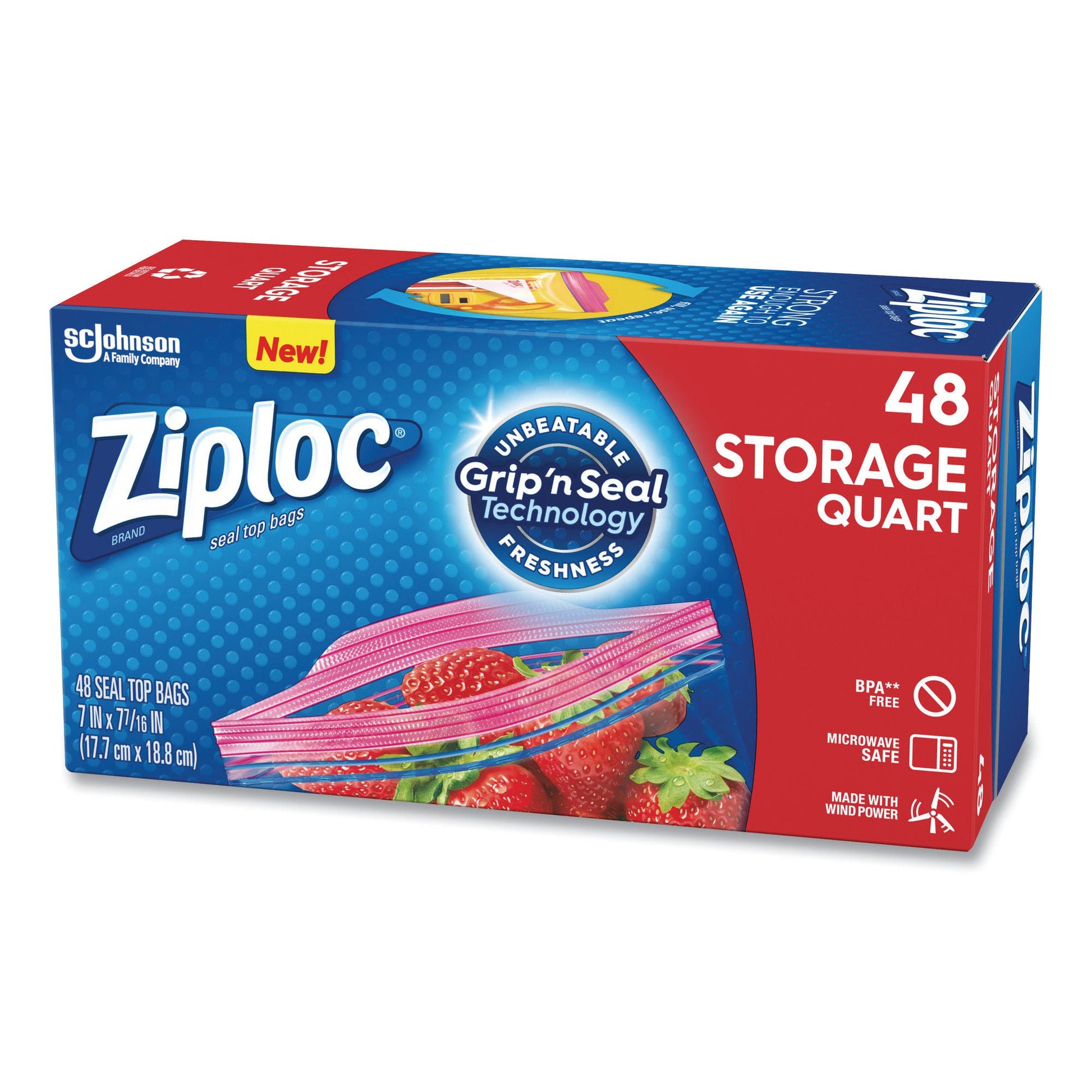 Ziploc Reclosable Bag -7/16 Inch Plastic Clear / White Block Zipper Closure