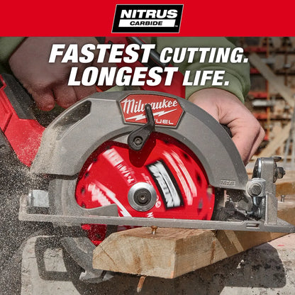 Milwaukee 7-1/4” 24T NITRUS Carbide Framing & Demolition Circular Saw Blade – 2 PK 48-40-0752