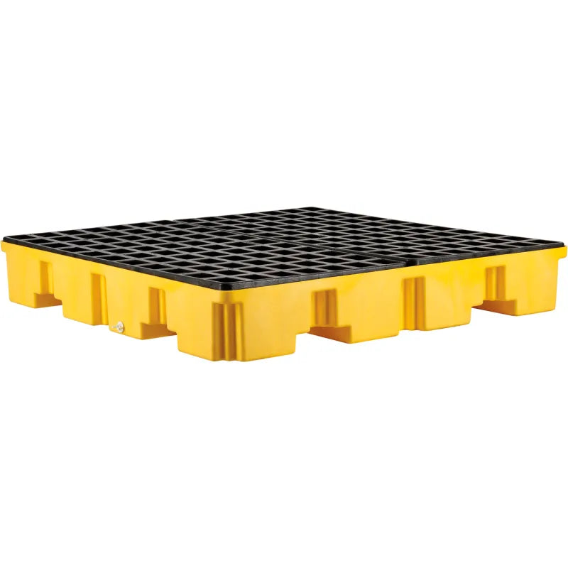4-Drum Spill Containment Pallet | Low Profile with Drain 989073