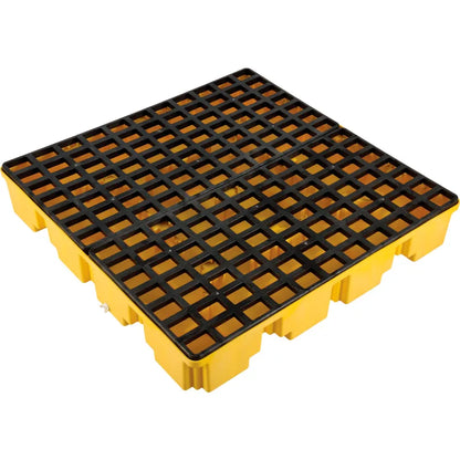 4-Drum Spill Containment Pallet | Low Profile with Drain 989073
