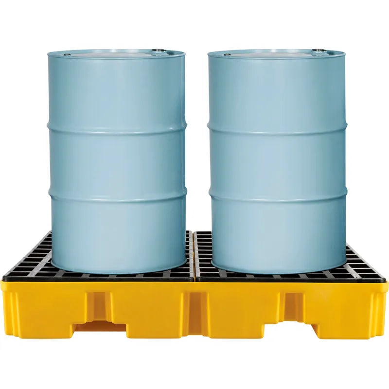 4-Drum Spill Containment Pallet | Low Profile with Drain 989073