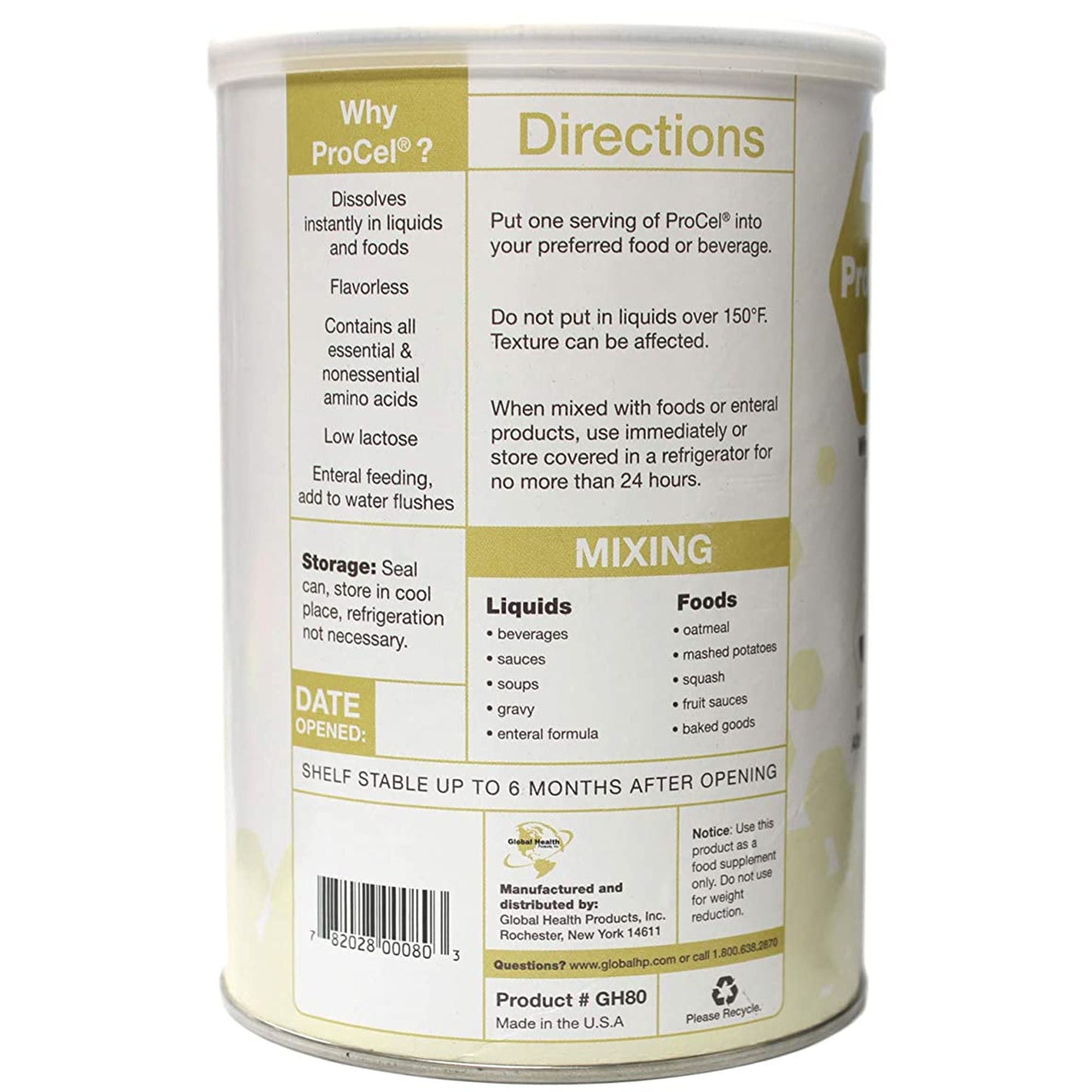 ProCel® Whey Protein Powder, Can
