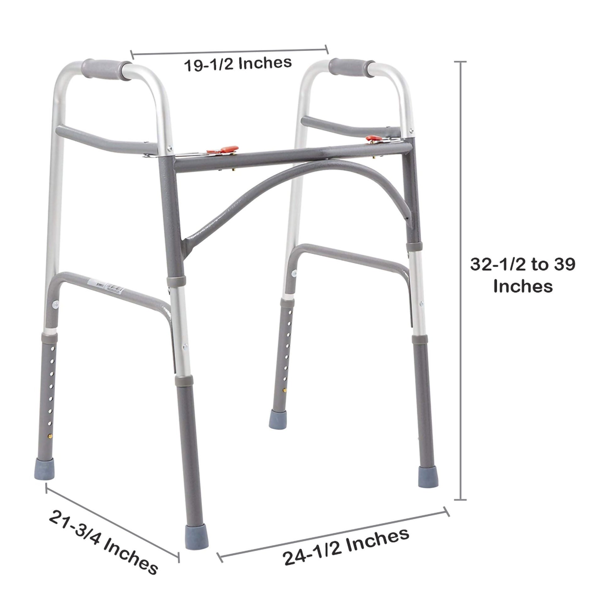 McKesson Steel Bariatric Folding Walker, 32.5 – 39 Inch Height