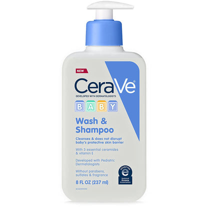 CeraVe® Baby Wash and Shampoo Unscented, Pump Bottle