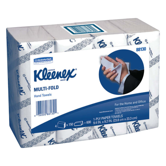 Kimberly-Clark Professional Multi-Fold Paper Towels,(4) 4PK Bundles, 9 1/5x9 2/5, White, 150/Pack (88130)