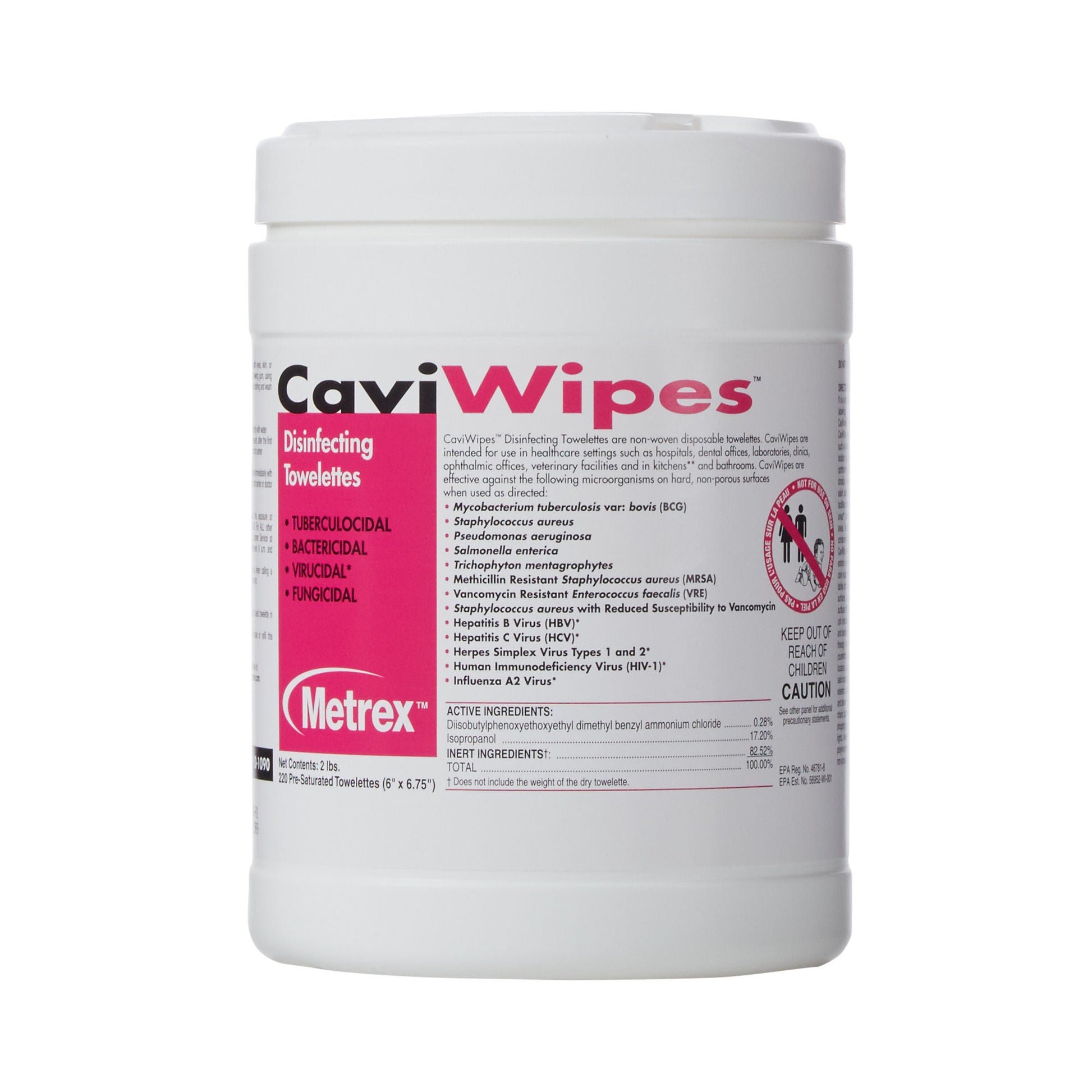Metrex CaviWipes Surface Disinfectant Alcohol-Based Wipes