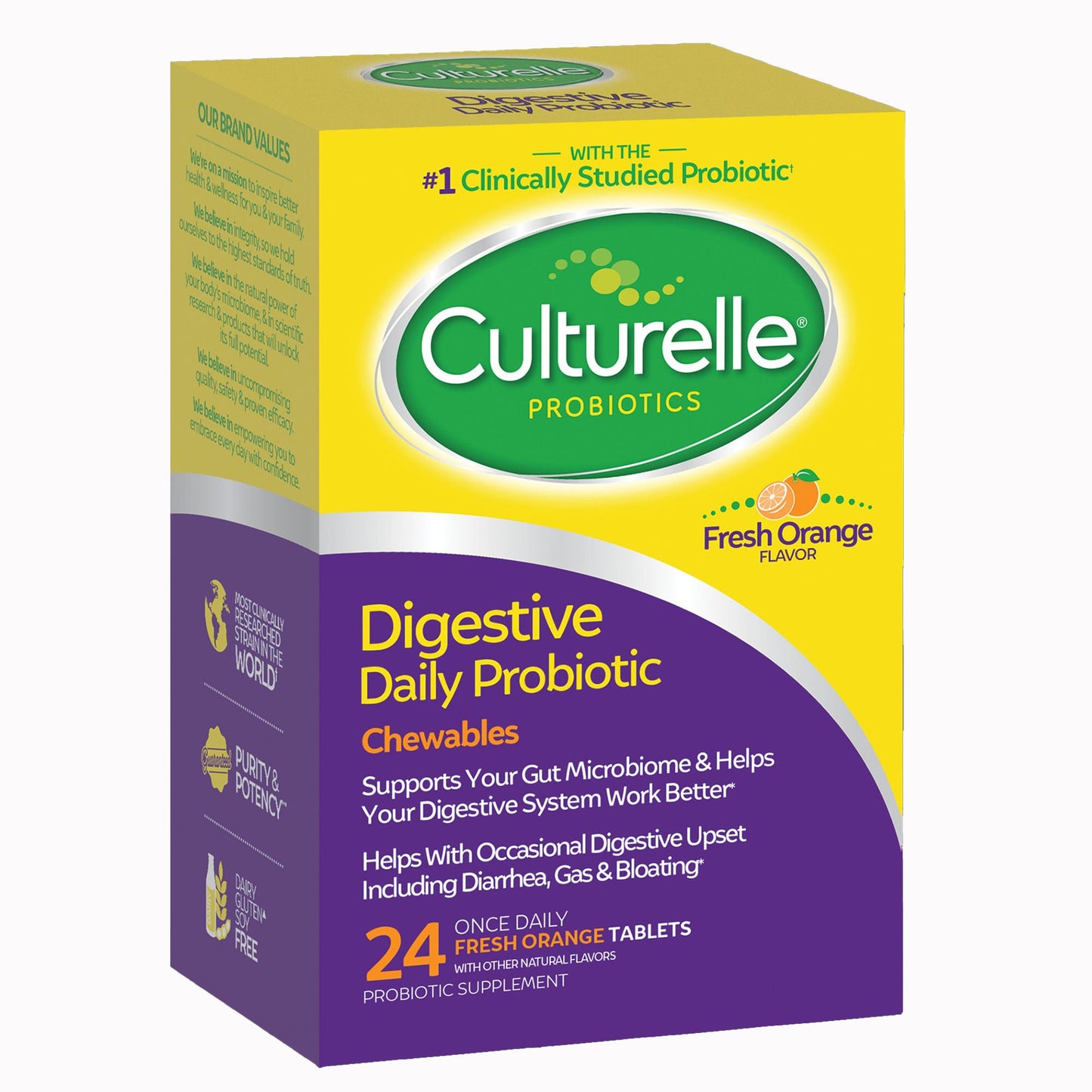Culturelle® Digestive Daily Probiotic Chewables Tablets Fresh Orange