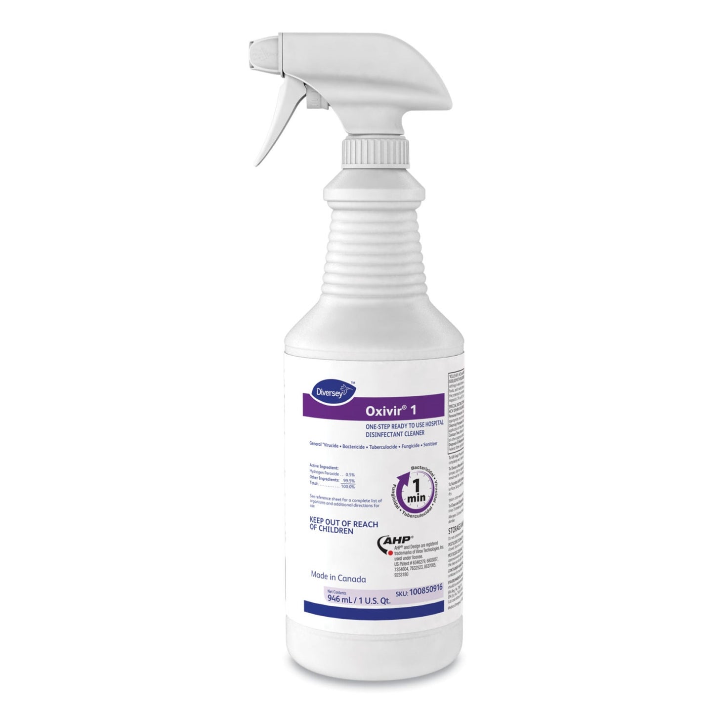 Oxivir® 1 RTU Surface Disinfectant Cleaner, Spray Bottle