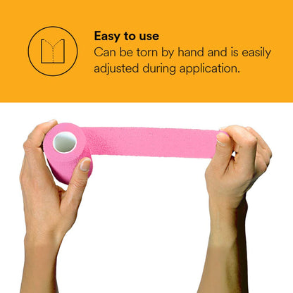 3M Coban LF Cohesive Bandage Self-adherent Closure Pink NonSterile Standard Compression