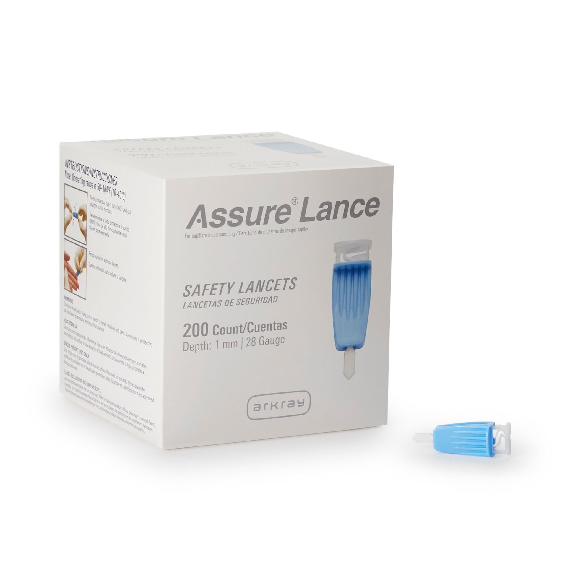 Assure® Lance Safety Lancet, 1 mm Depth, Light Blue