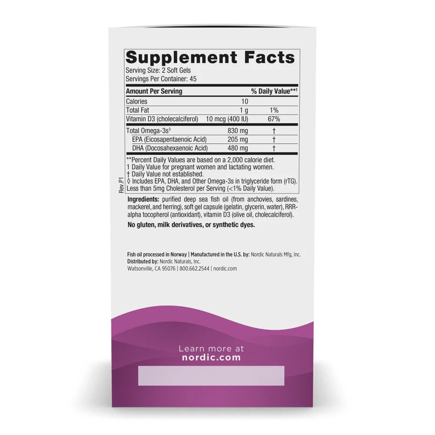 Nordic Naturals® Prenatal DHA with Vitamin D-3 Dietary Supplement