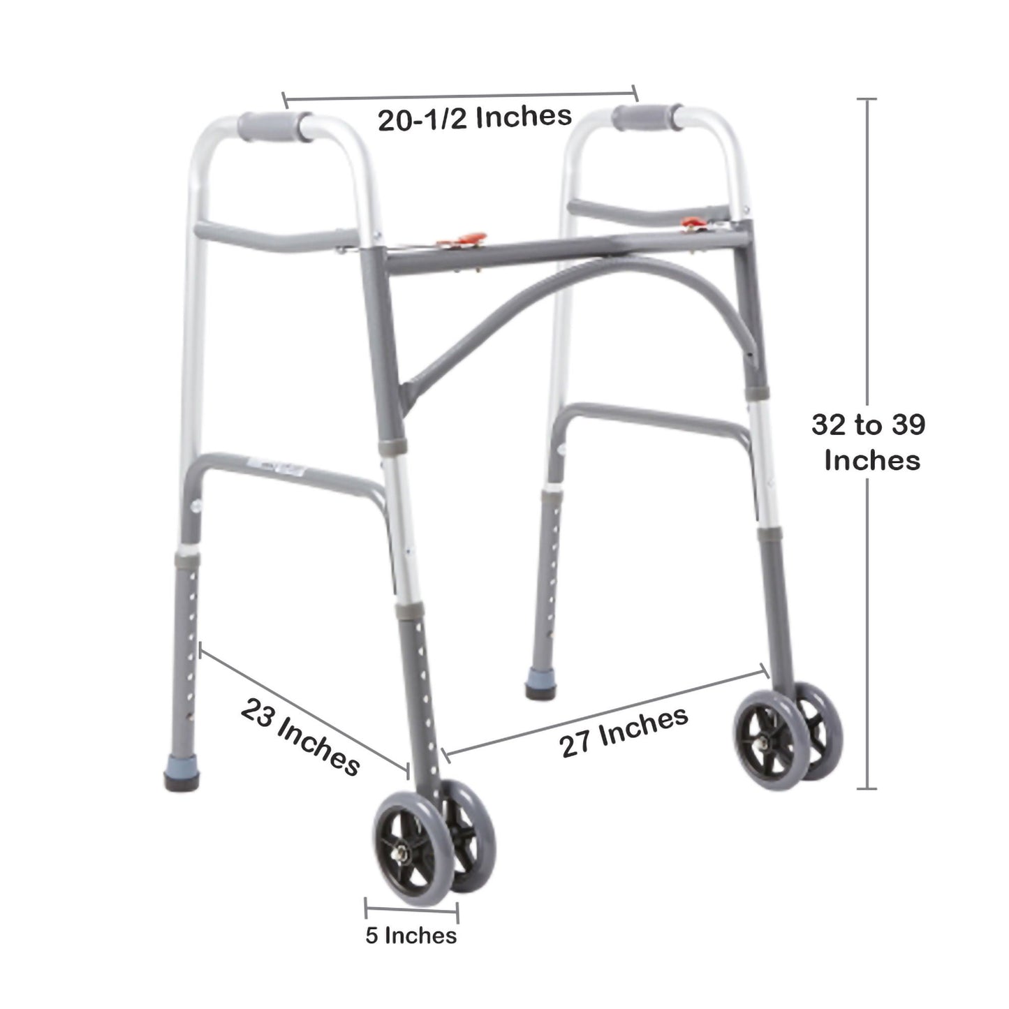 McKesson Steel Bariatric Folding Walker, 32 – 39 Inch Height
