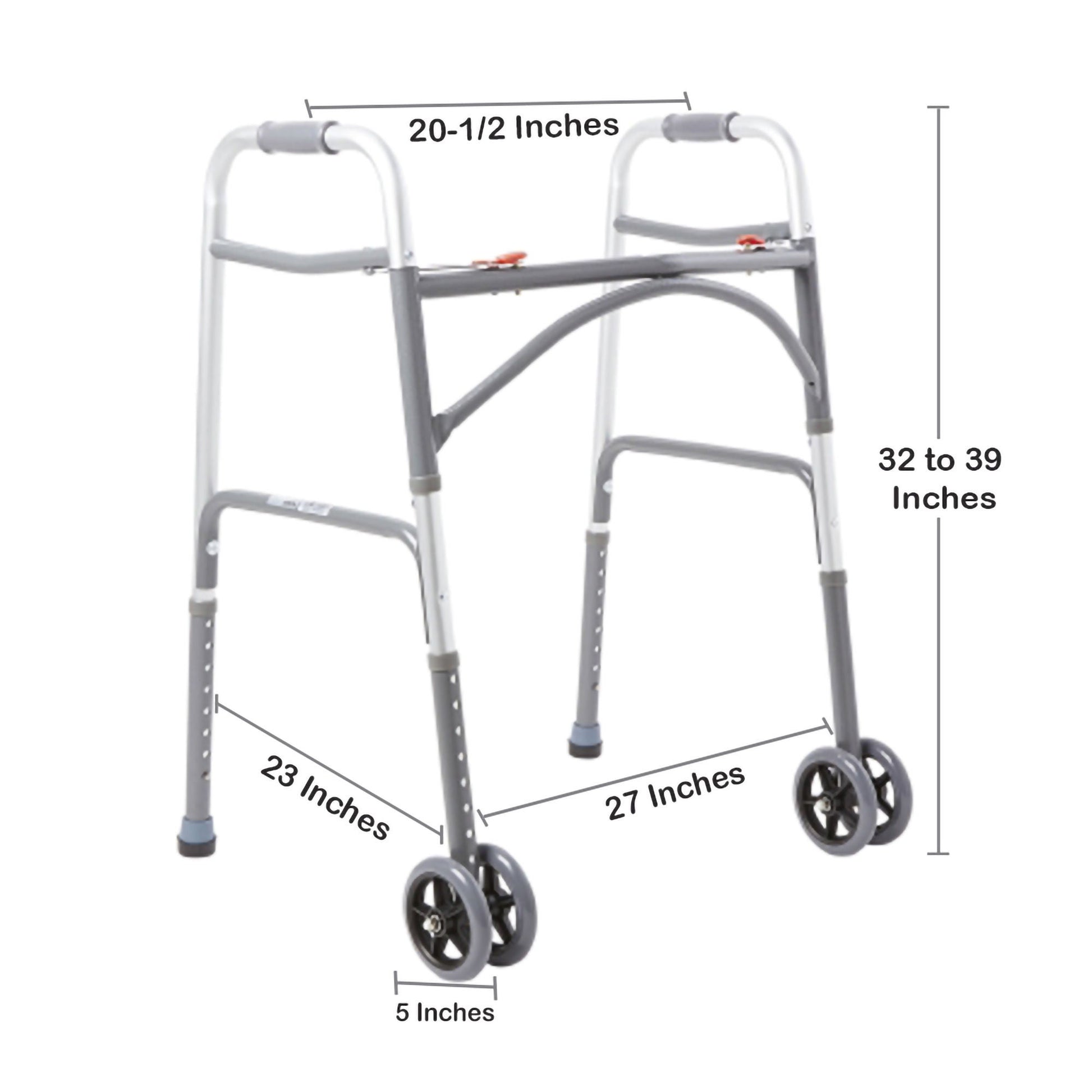 McKesson Steel Bariatric Folding Walker, 32 – 39 Inch Height