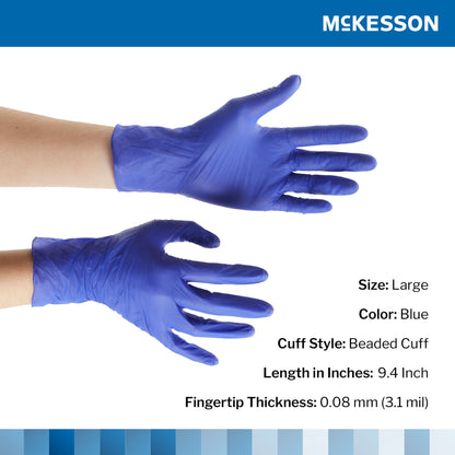 McKesson Confiderm® 3.0 Nitrile Exam Gloves, Blue - view 2