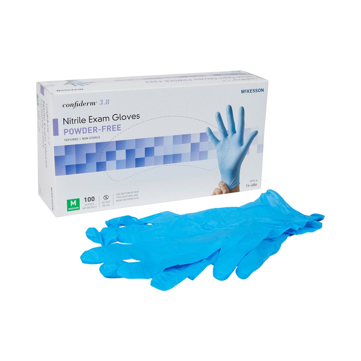 McKesson Confiderm® 3.8 Nitrile Exam Gloves, Blue