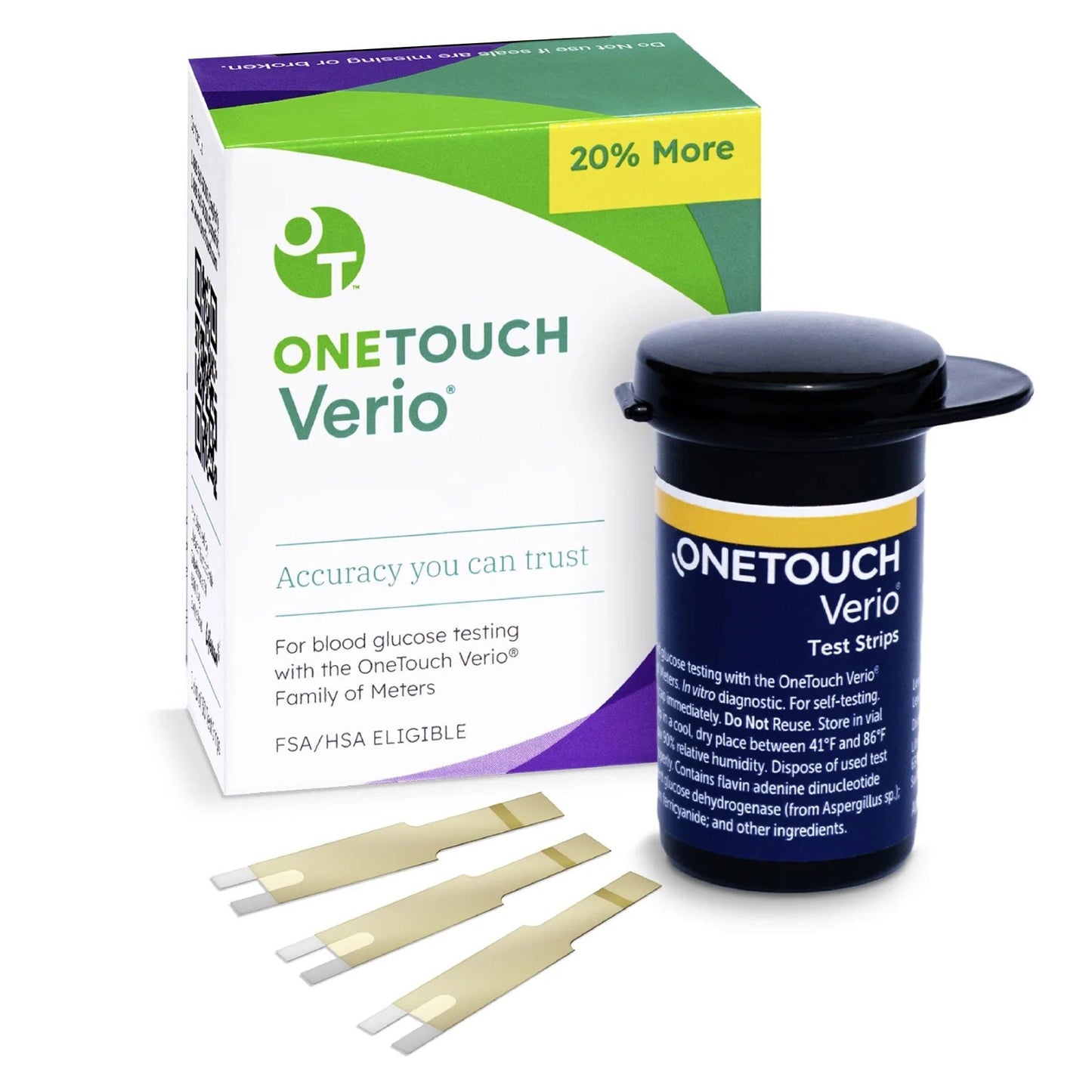 OneTouch Verio Blood Glucose Test Strips 50 Strips For OneTouch Verio Family of Meters